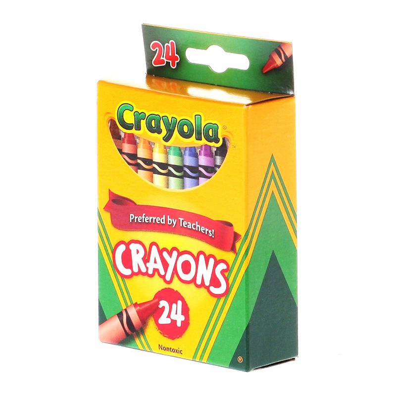 绘儿乐crayola 蜡笔24色彩色儿童绘画涂鸦进口安全防水52-3024