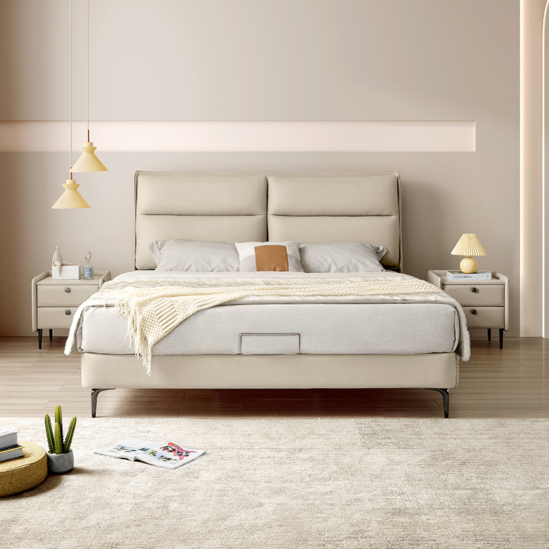 新品顾家家居现代简约皮床储物床卧室床主卧大床婚床真皮床8058 天