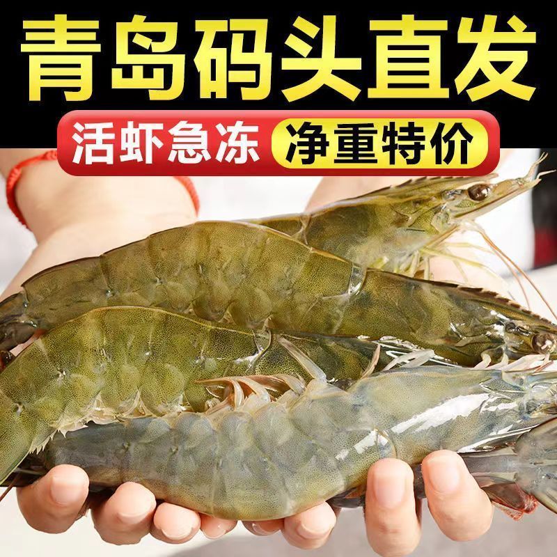 [新人特惠]顺丰速运 青岛大虾 整箱3斤 10-12厘米左右 新鲜日期 尝鲜装