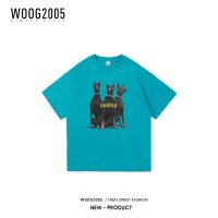 WOOG2005夏季韩版宽松t恤短袖男青少年新款半袖休闲体恤圆领男装T