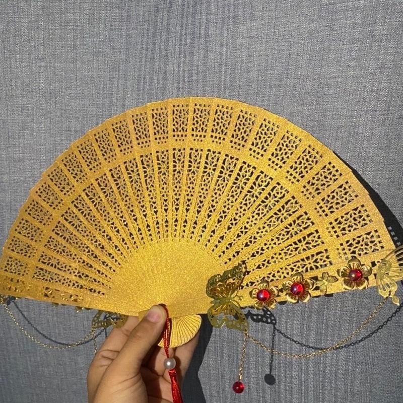 天官赐福花城金箔扇子花城cos天官赐福周边花城道具配饰武器木制新款
