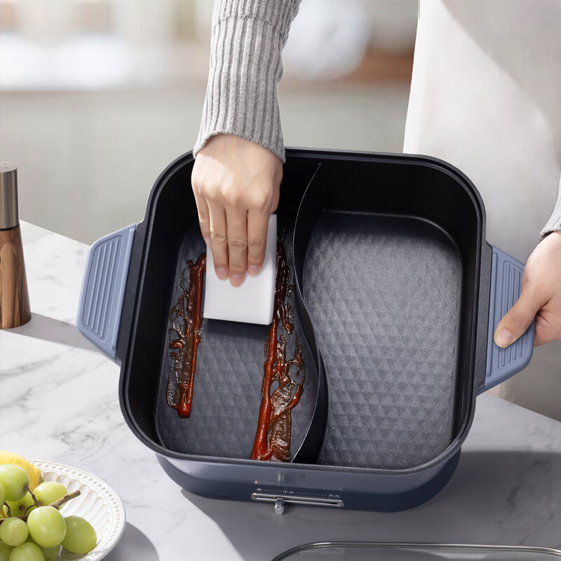 康巴赫电火锅6L升温迅速持久耐用均衡导热鸳鸯款KHM-601高清大图