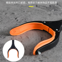 垃圾夹拾物器米魁卫生钳环卫工人专用工具加长柄取物捡垃圾的夹子_直杆高档蓝色铝合金83cm