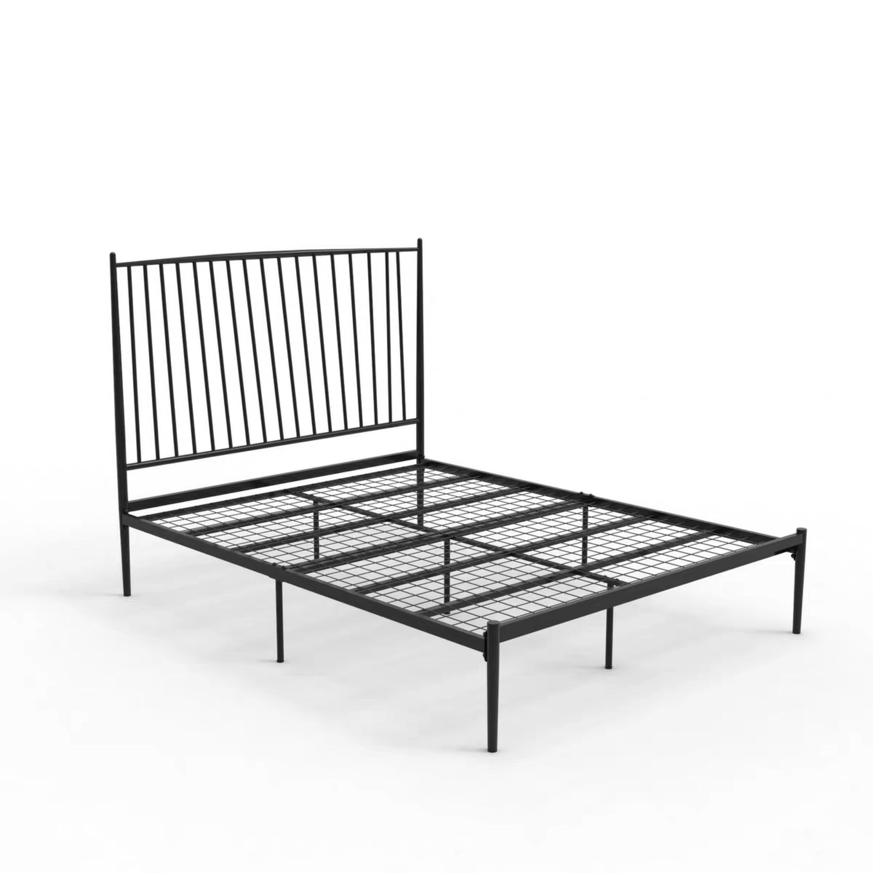 福岗欧式现代简约公主铁艺床铁架钢架双人单人儿童121518米视频