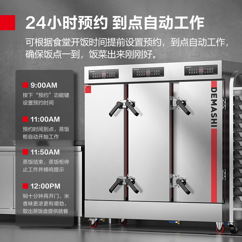 商用双门蒸饭柜 企业学校酒店食堂蒸包蒸箱电热蒸饭车 KZ-360D 八大菜单 定制盘[430盘]380V高清大图