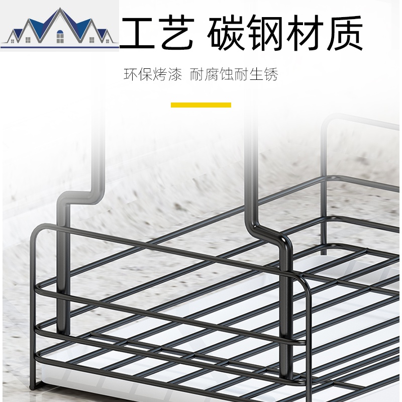 壁挂抹布架厨房用品海绵沥水水池水洗碗布收纳免打孔置物架 三维工匠高清大图