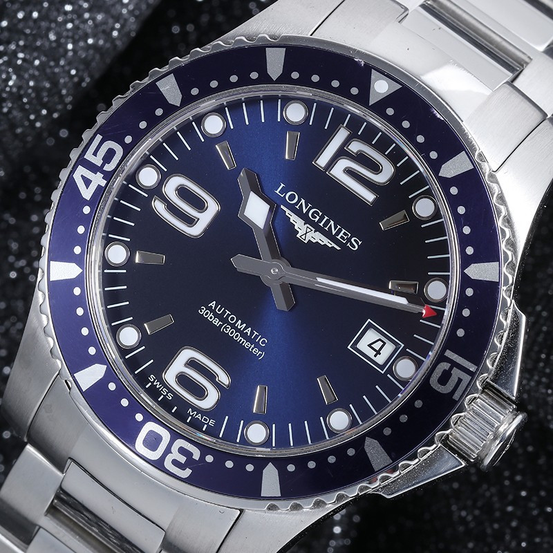 [苏宁自营]浪琴(Longines)康卡斯潜水系列 L37424966机械男表 L3.742.4.96.6
