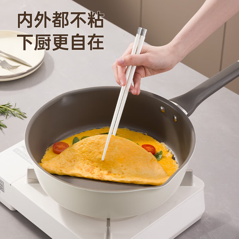 炊大皇 平底锅煎锅易洁不粘锅煎饼煎蛋28cm 磁炉通用 瓷晶CJ28JG高清大图