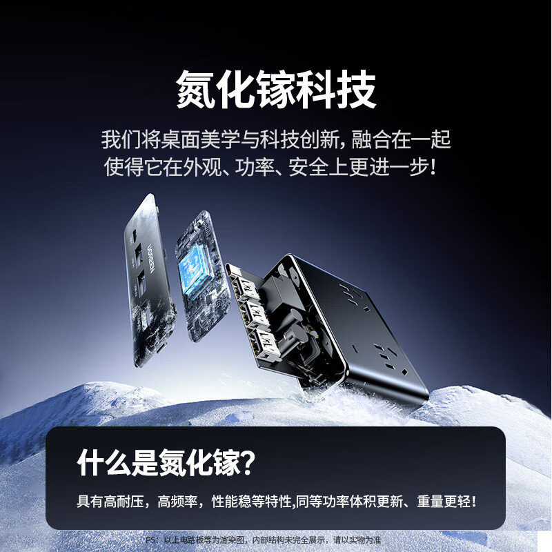 绿联(UGREEN)S6桌面充电站氮化镓30W快充魔盒插排USB插座排插接插线板多功能高清大图