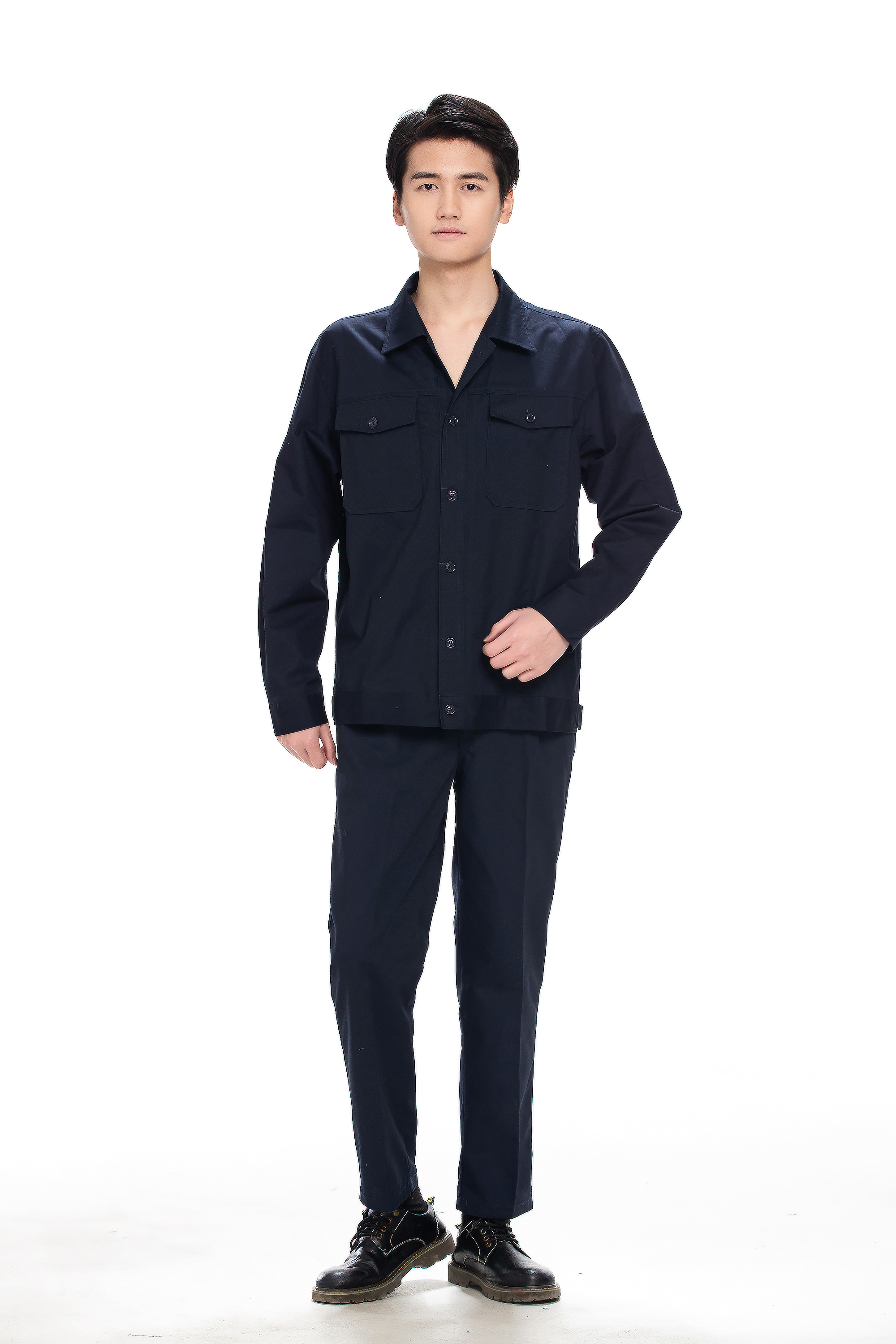 御林铁卫yl6060薄全棉细斜纹款长袖劳保工作服套装物流仓储建筑工地