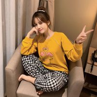 波迷娜（BOMINA)睡衣女冬季长袖圆领套头可外穿学生ins服两件套装色