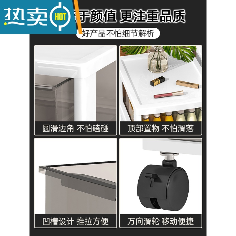 敬平零食置物架家用客厅多层儿童玩具收纳架可移动卧室小推车储物柜子高清大图