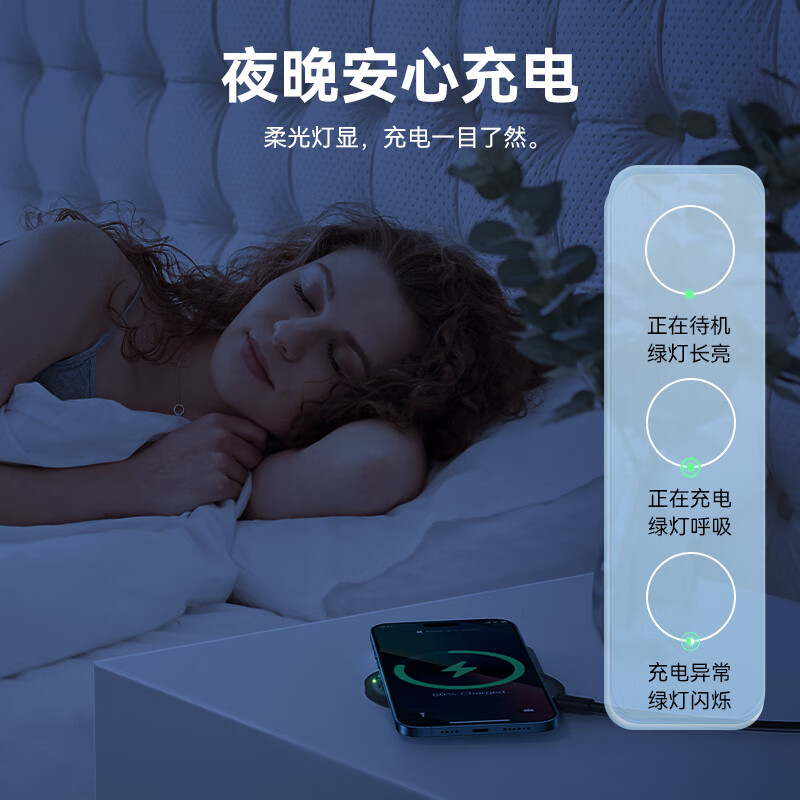 倍思(BASEUS)无线充电器 充电板快充安卓苹果通用 15W桌面底座 CCJJ050001 / 个高清大图