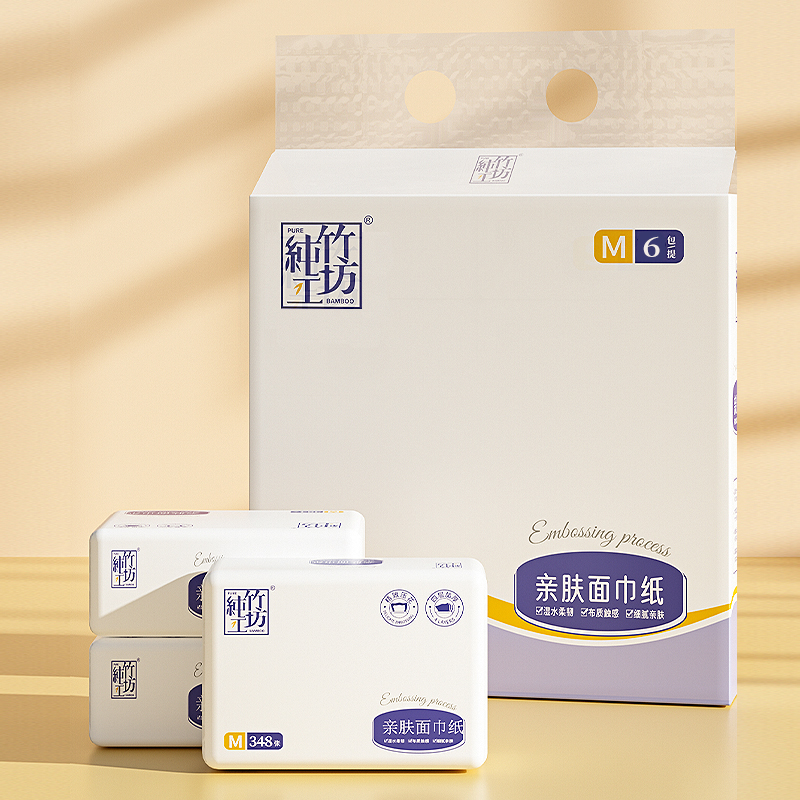 蓝漂(Lampure) CZGF-5427 155mm*180mm*348张(4层) 6包*1提 抽纸 白色高清大图