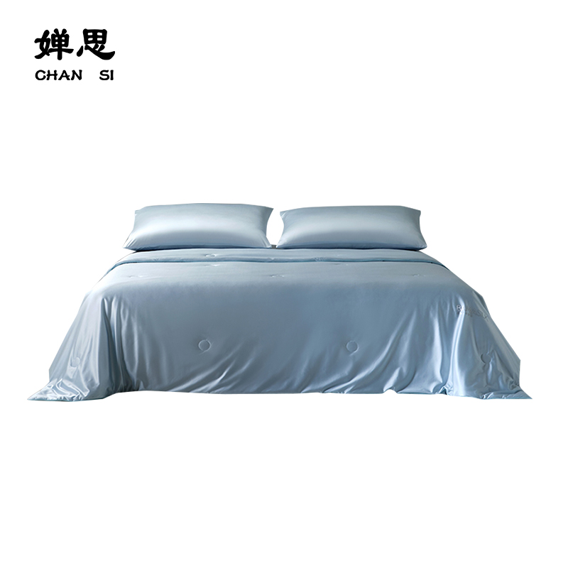 婵思 莹丝流光蚕丝系列夏被 晴苍蓝 150*200cm/CLFS250278