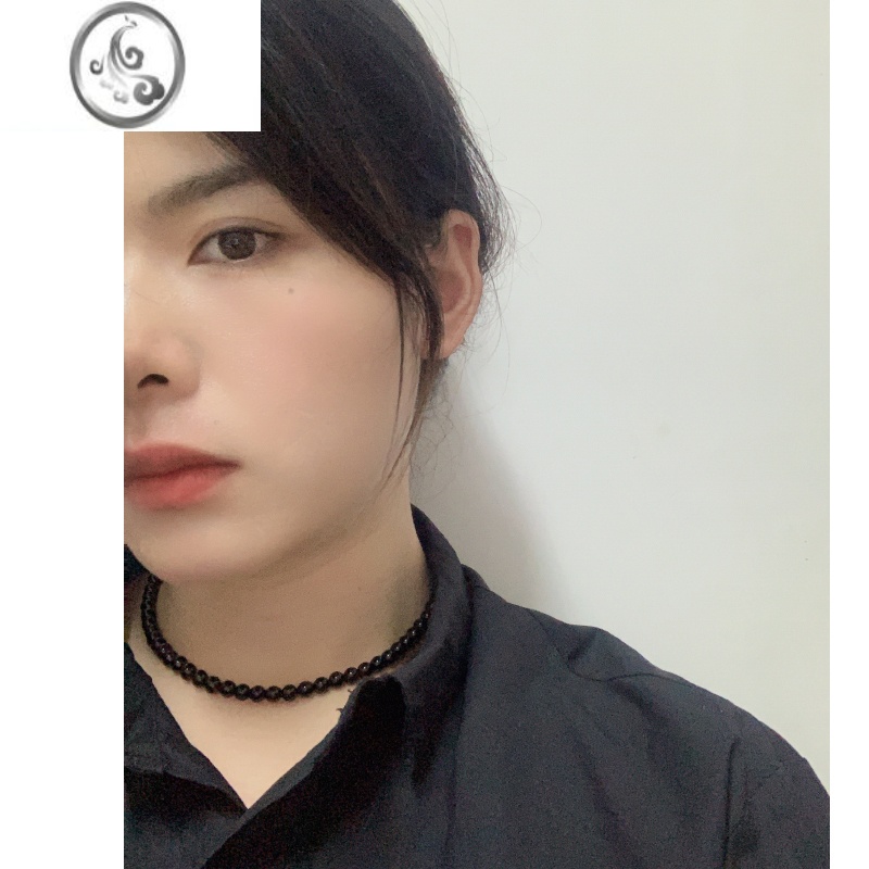 JiMivilin新款fever同款黑玛瑙项链轻奢小众复古高级感手工串珠锁骨M 7A黑玛瑙8mm