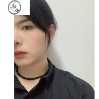 JiMivilin新款fever同款黑玛瑙项链轻奢小众复古高级感手工串珠锁骨M 7A黑玛瑙8mm