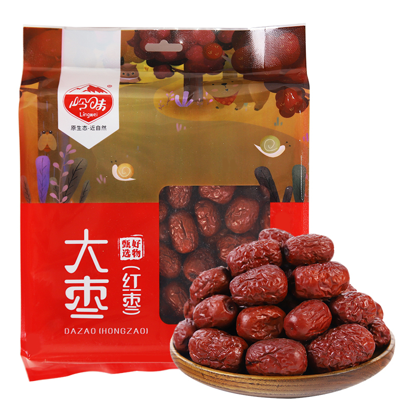 食品套餐组合(禾煜-煜见源谷有机官配组合2540g 岭味(Lingwei) 休闲零食干果 大红枣 500g)