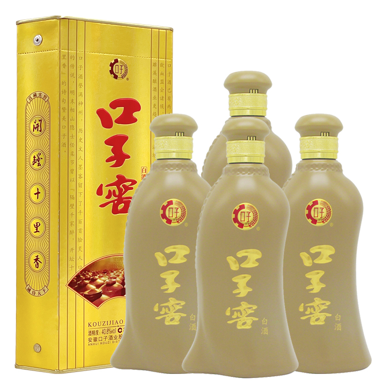 [口子窖年货节]口子窖5年型五年型40.8度400ML*4瓶兼香型白酒整箱装口子酒高清大图