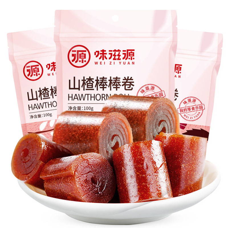 味滋源 山楂棒棒卷100g*3袋 袋装蜜饯果脯休闲零食.