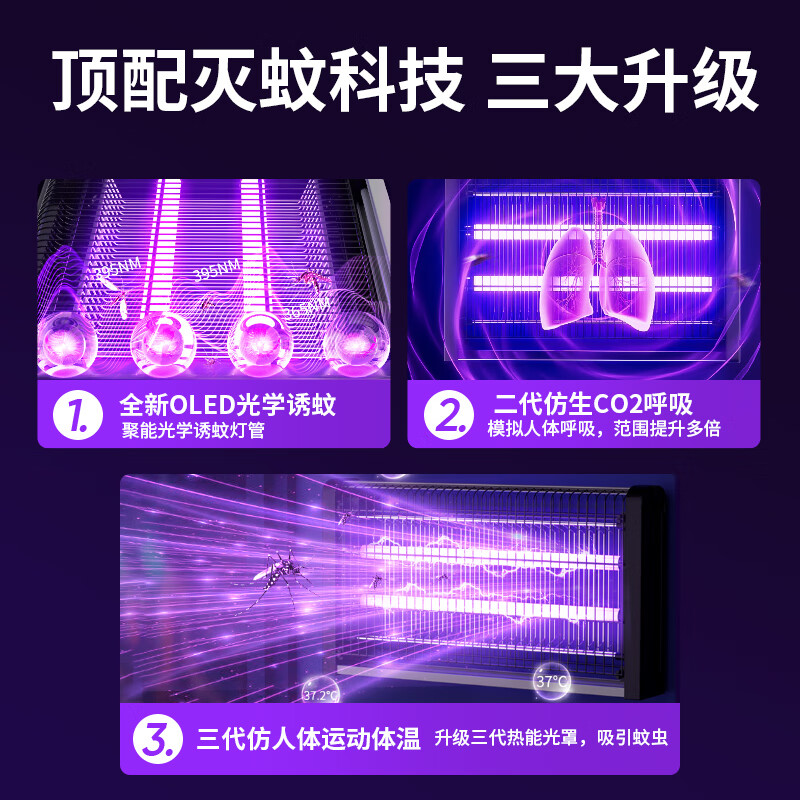 3M 喜格丽 灭蚊灯商用家用灭蝇灯餐厅酒店驱蚊器灭蚊子苍蝇神器(约180m²)高清大图