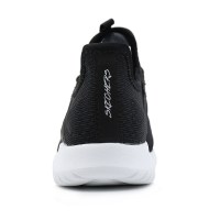 Skechers斯凯奇情侣款一脚穿懒人中帮鞋运动鞋网布透气系带休闲跑步鞋12832/B LK