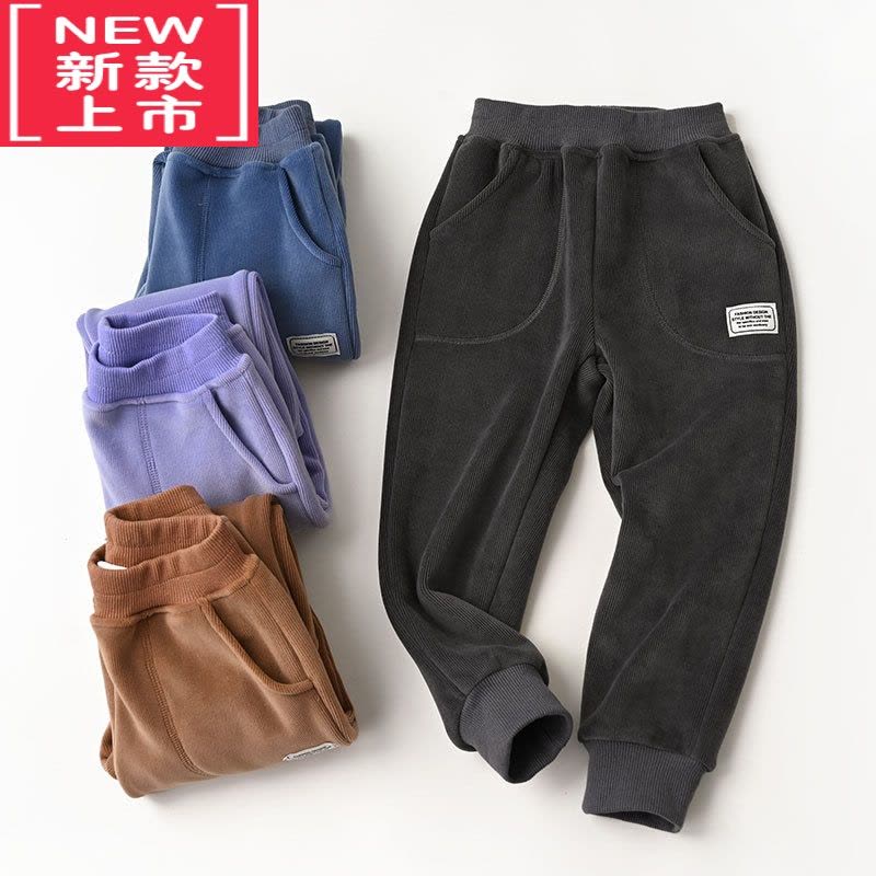可莉允儿童加绒裤 男童女童外穿一体绒裤 秋冬季保暖裤 中小童 山东网店图片