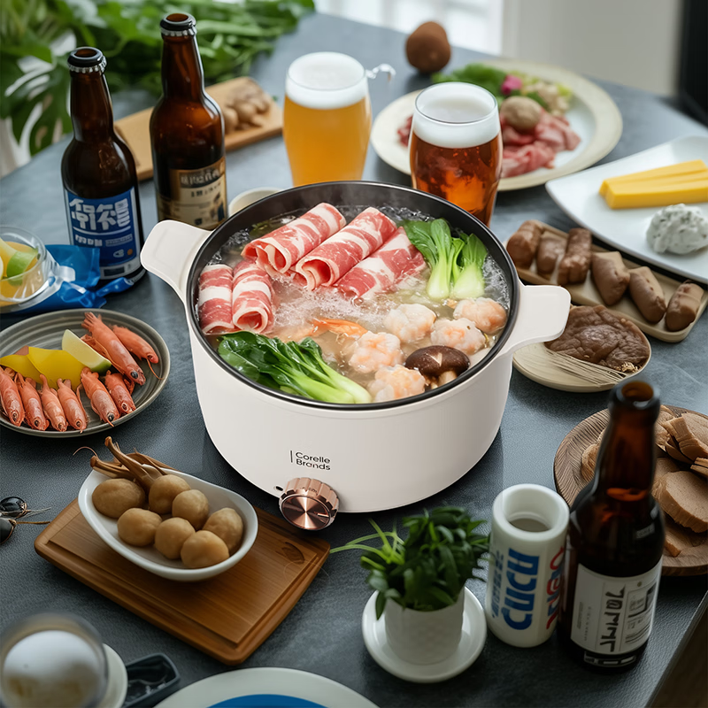 康宁(Corelle Brands)电火锅电煮锅一体锅多功能料理电热锅(4L)CB-DQ002-TG/KZ高清大图