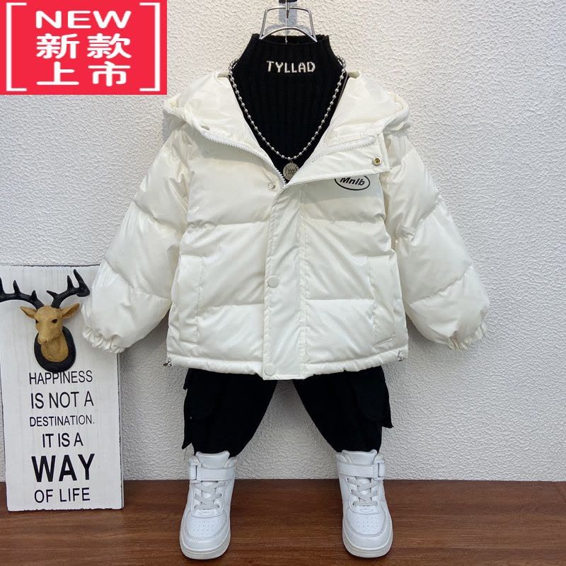 可莉允男童羽绒服冬季2022新款洋气儿童轻薄棉服宝宝加厚免洗外套图片