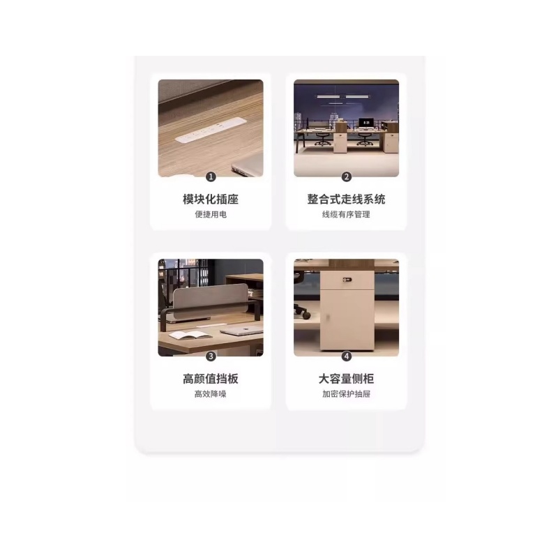 铭思达屏风工位2.8米四人张高清大图