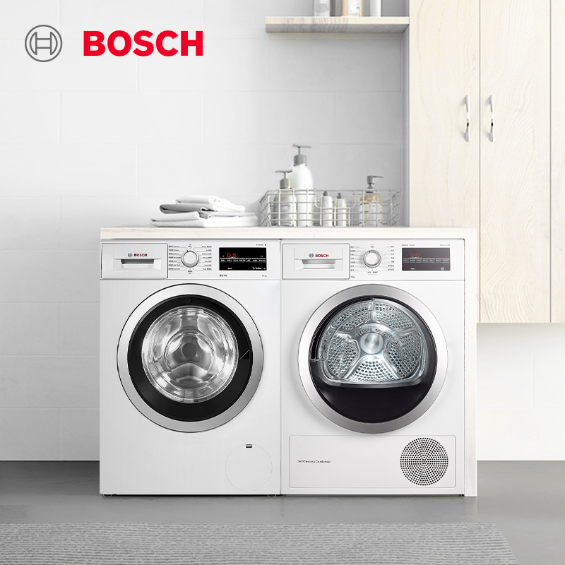 博世(BOSCH)9公斤 烘干机 热泵干衣机 原装进口 婴幼除菌烘 智控烘干 低温护衣 WTW875601W