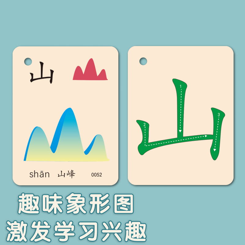 幼儿园宝宝看图认字识字卡片3000字儿童早教启蒙认知汉字神器全套TX.