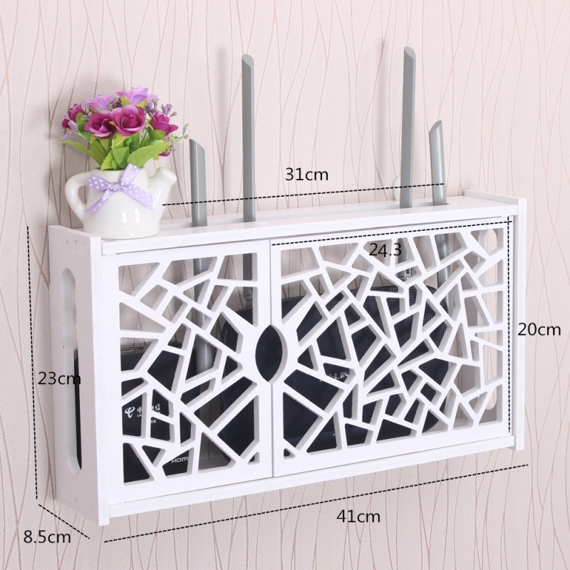 无线路由器收纳盒免打孔wificiaa光猫装饰盒多媒体遮挡箱机顶盒置物架