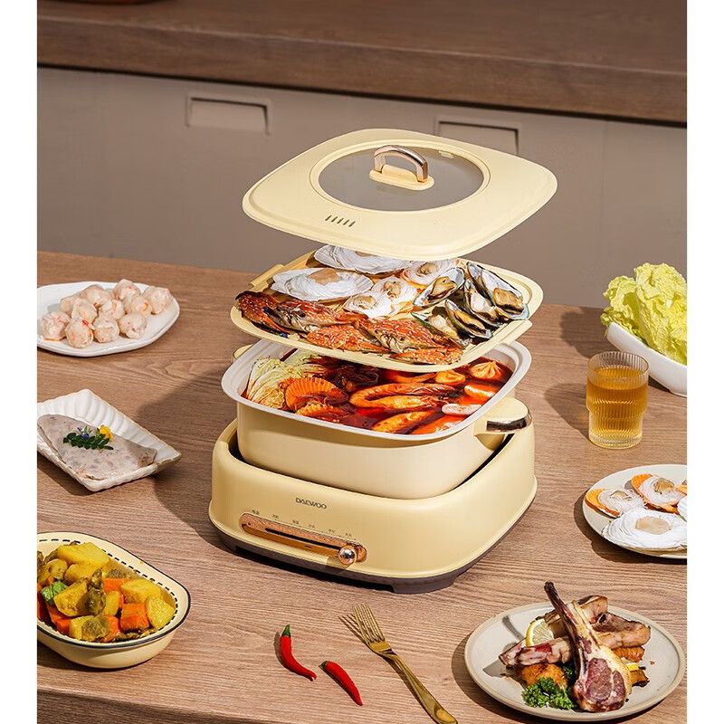 大宇(DAEWOO)多功能料理蒸煮烤锅大容量家用电煮锅DYZG-5030