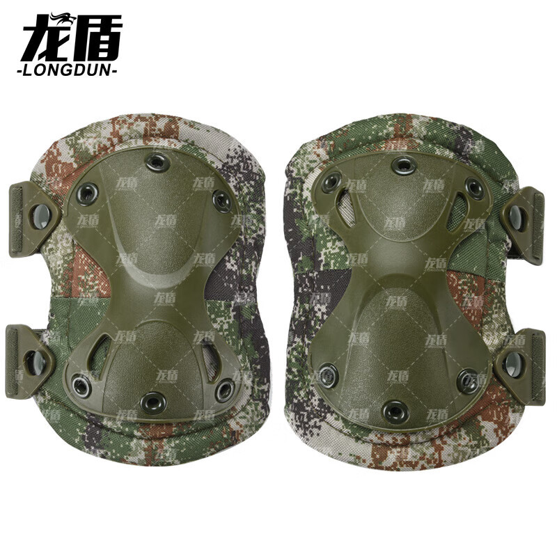 龙盾安全护膝护肘护具训练套装爬行训练装备运动骑行护具丛林荒漠 丛林款