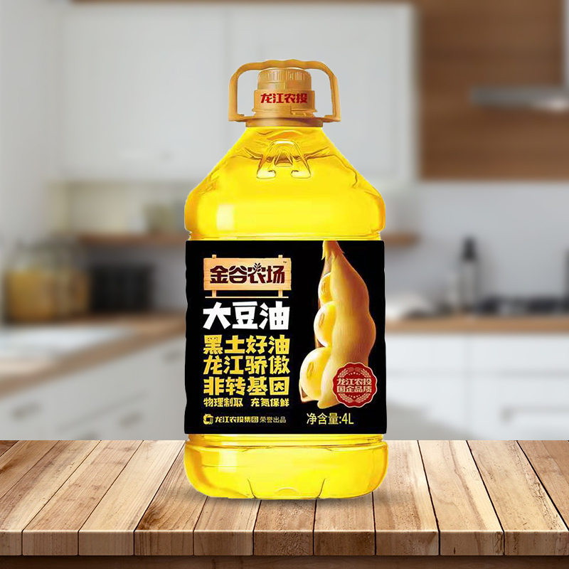 金谷农场 东北一级大豆油 4L 非转基因大豆油 食用油家庭装