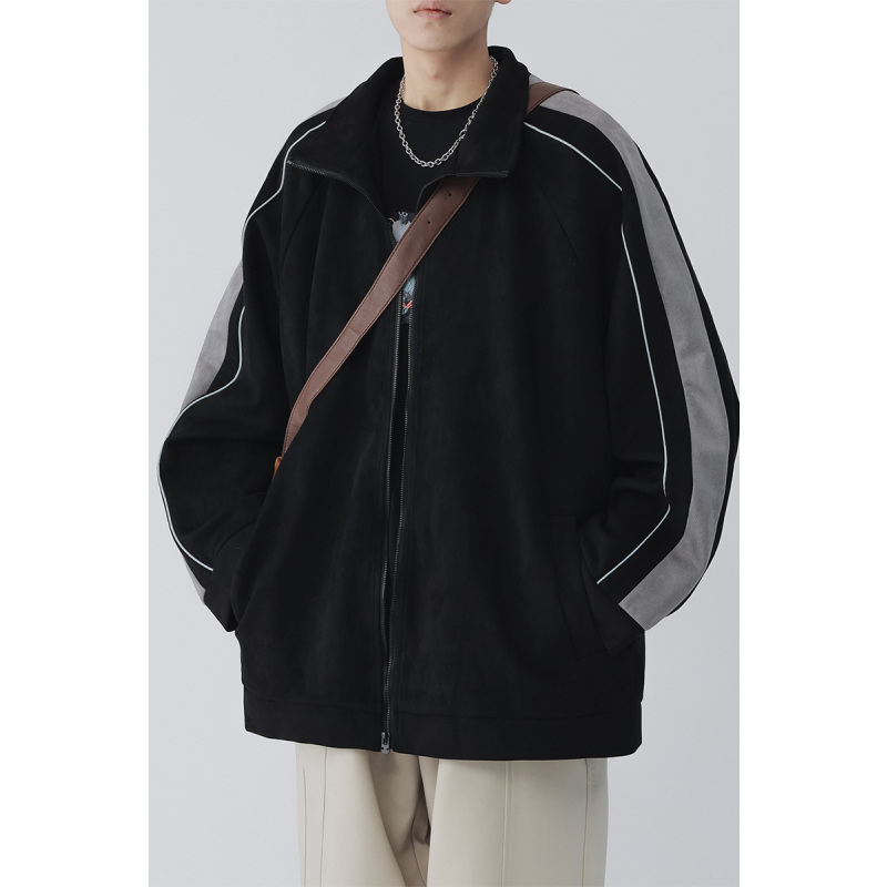 南极人麂皮绒外套男士春秋季2023新款潮牌夹克棒球休闲上衣服男装