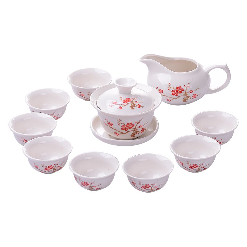 [补贴10%]茶具套装青花陶瓷家用泡茶器功夫盖碗整套简约办公室会客茶杯特价高清大图