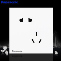 松下(Panasonic)松下致承系列86型大板无边框暗装家用大面板开关五孔插座电源16A插座单开双联三联双控荧光灯开关 致承白色 斜二三插