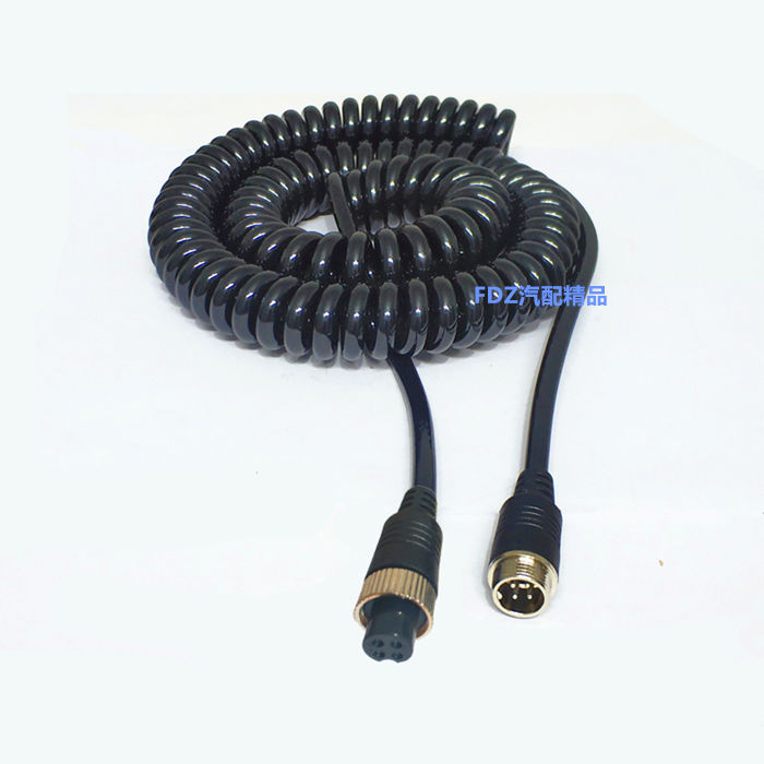 4针半挂车弹簧线监控摄像头视频信号连接线客货车倒车影像航空线参数