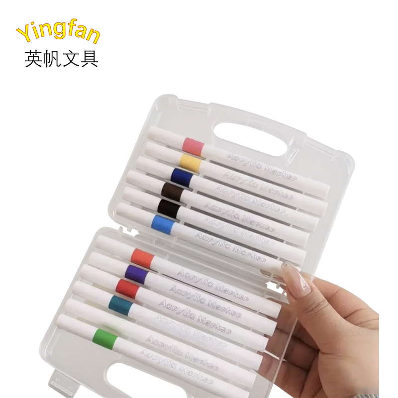 英帆文具 爱路护路 路外宣传丙烯马克笔12色定制 YF-525/盒高清大图