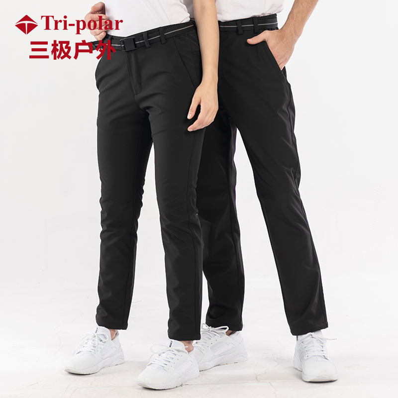 三极户外(Tripolar) TP8372 秋冬新款男女士软壳裤户外运动休闲防水防风保暖冲锋裤