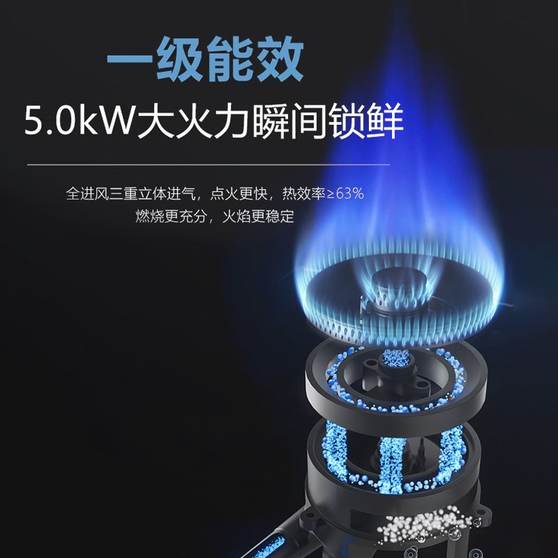施耐德(Schneider)燃气灶单眼灶4.5KW大火力一级能效天然气 全进风灶具台嵌两用JZT-T35