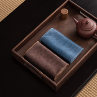 苏氏陶瓷(SUSHI CERAMICS)国风茶巾台湾锦缎茶席高品质吸水干泡茶巾布2条装15*35cm