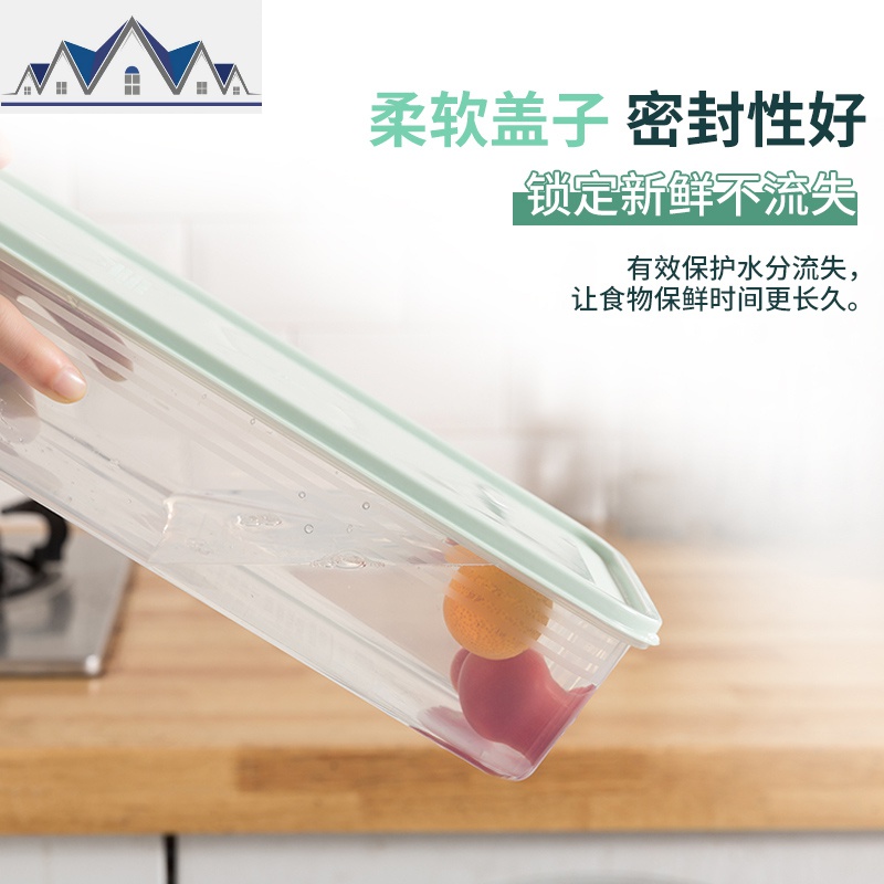 冰箱收纳盒长方形保鲜盒鸡蛋盒冷冻盒抽屉式厨房密封盒食品储物盒 三维工匠高清大图