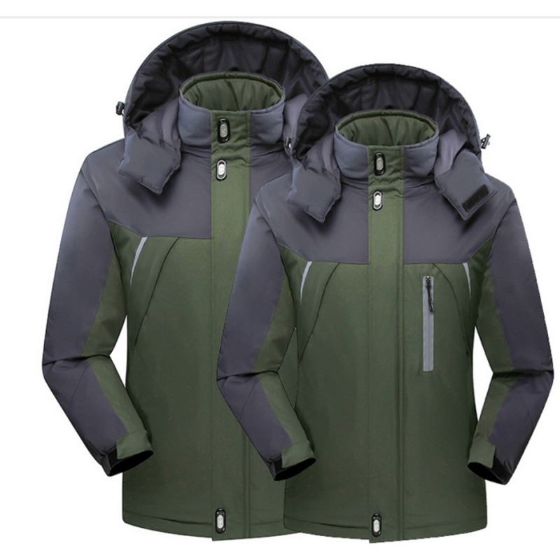 企购优品 冲锋衣均码 冬季加绒加厚棉服