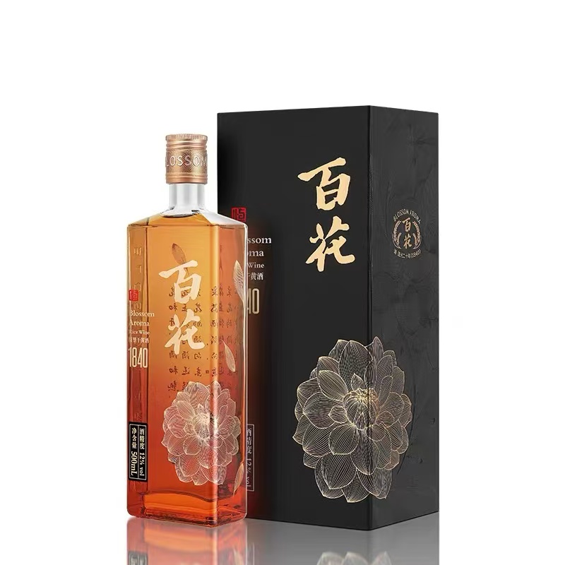 百花黄酒 百花1840特型干黄酒12度低糖 恒顺旗下500ml/瓶 礼盒装高清大图