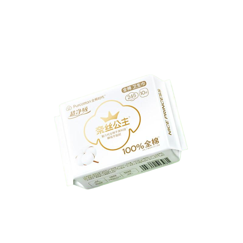 全棉时代 奈丝公主超净吸系列100%全棉卫生巾245mm,10片/包12包802-DKH-24011高清大图