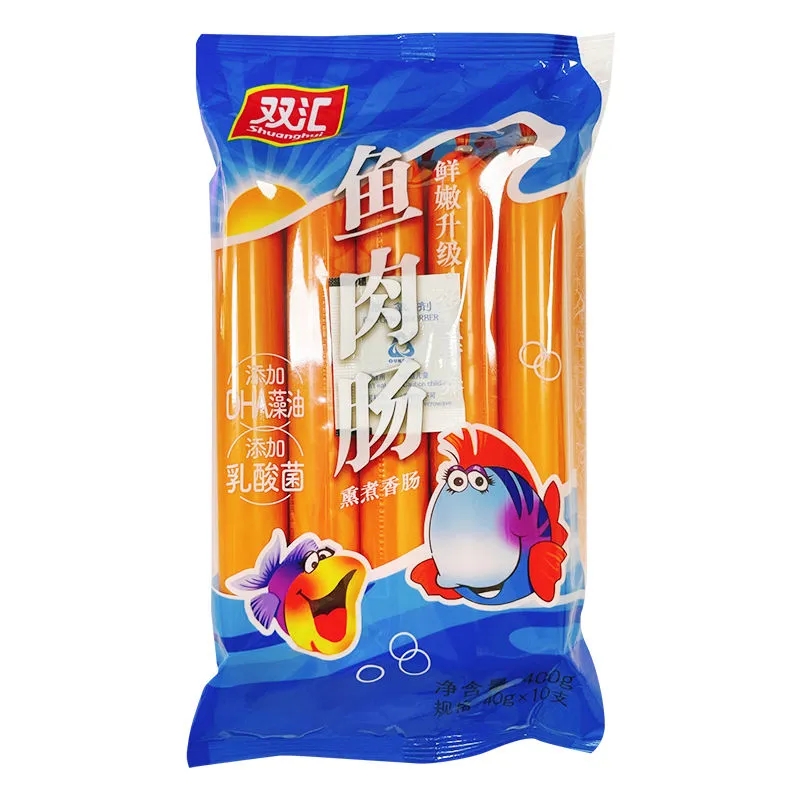 双汇鱼肉火腿肠400g/袋 海鲜风味香肠鱼肉肠休闲零食囤货高清大图