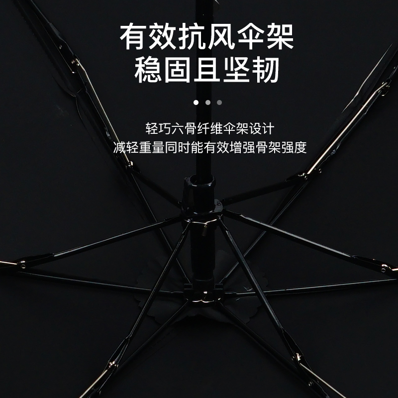 红叶三折彩胶超扁伞 超扁六骨彩胶便携雨伞晴雨两用太阳伞防晒遮阳伞男女易甩干 颜色随机-3533